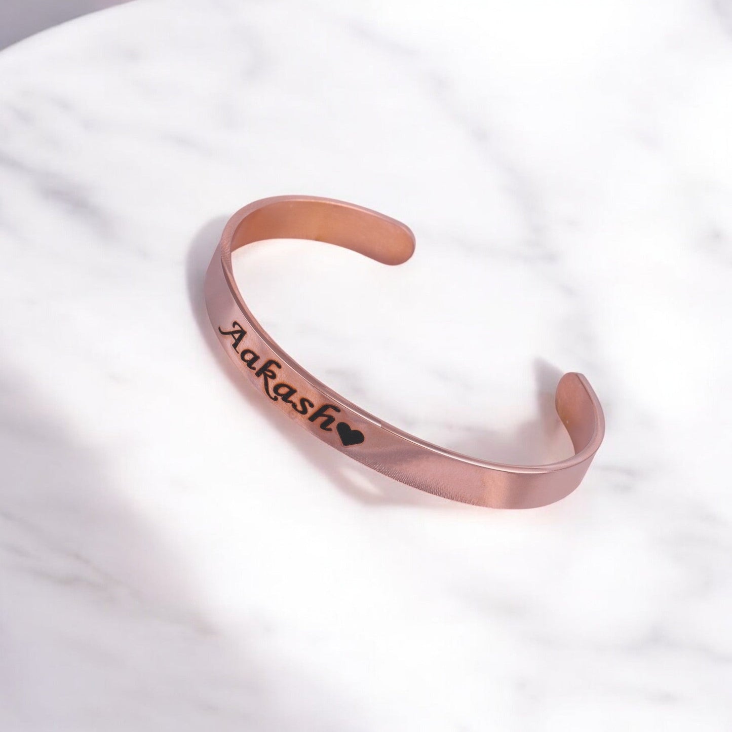 Customized Rose Gold Sleek Hand Bracelet