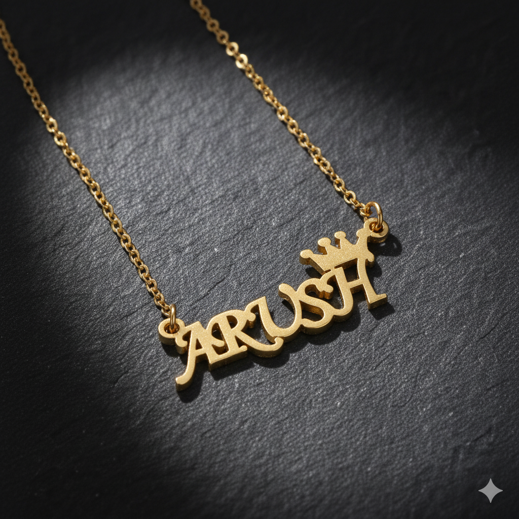 Stylish Name Necklace With Crown