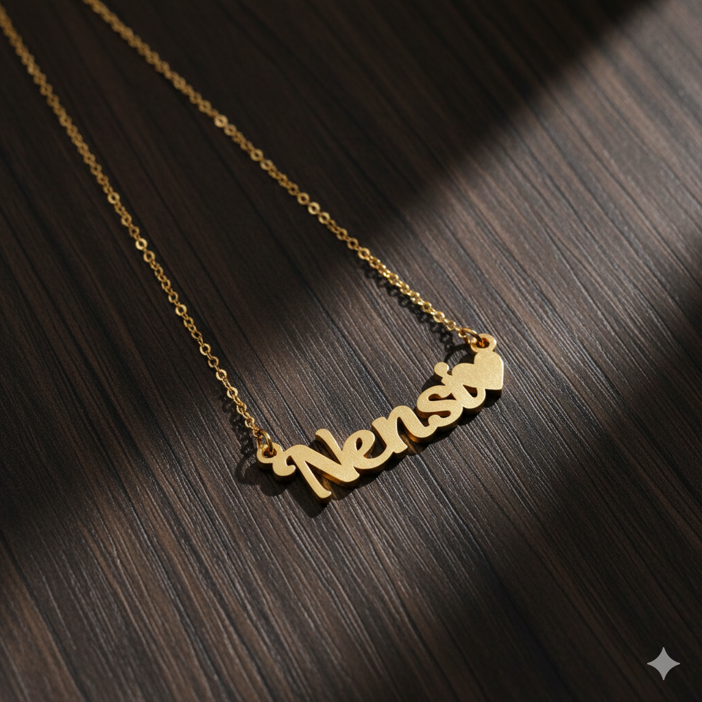 Stylish Name Necklace With Heart Symbol