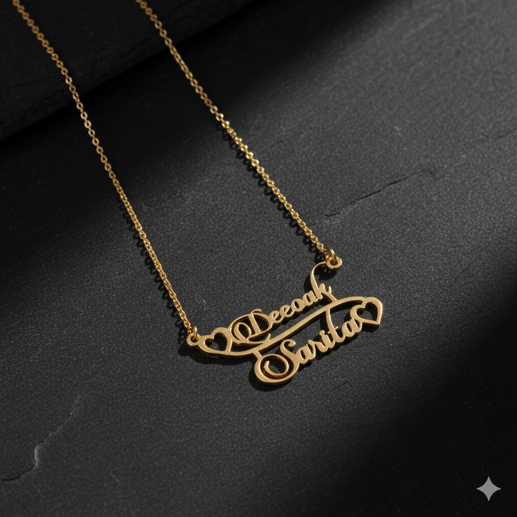 Lovely Double Connected Heart Necklace