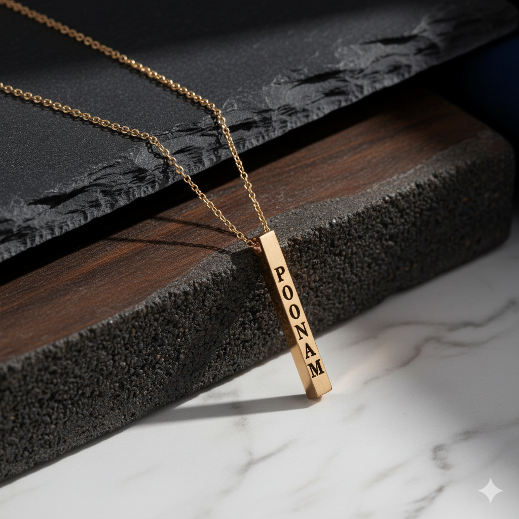 Customized Gold Bar Pendant