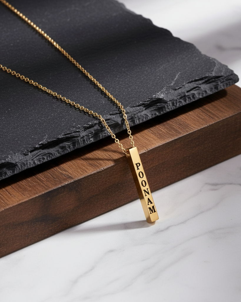 Customized Gold Bar Pendant