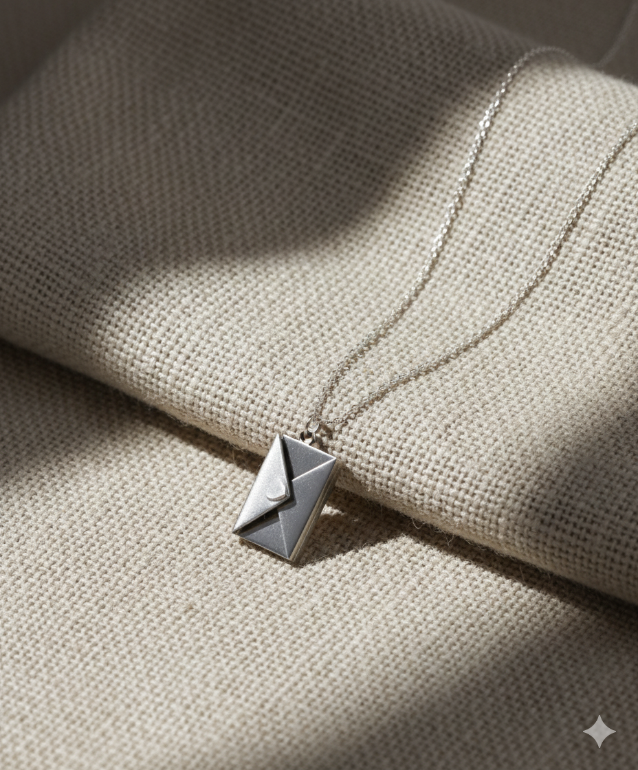 Personalized Silver Message Box Pendant Necklace