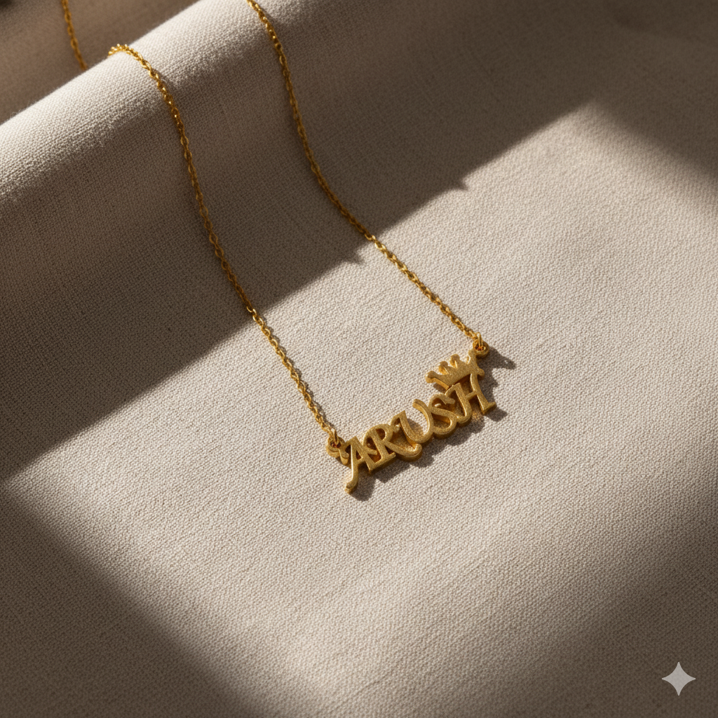 Stylish Name Necklace With Crown