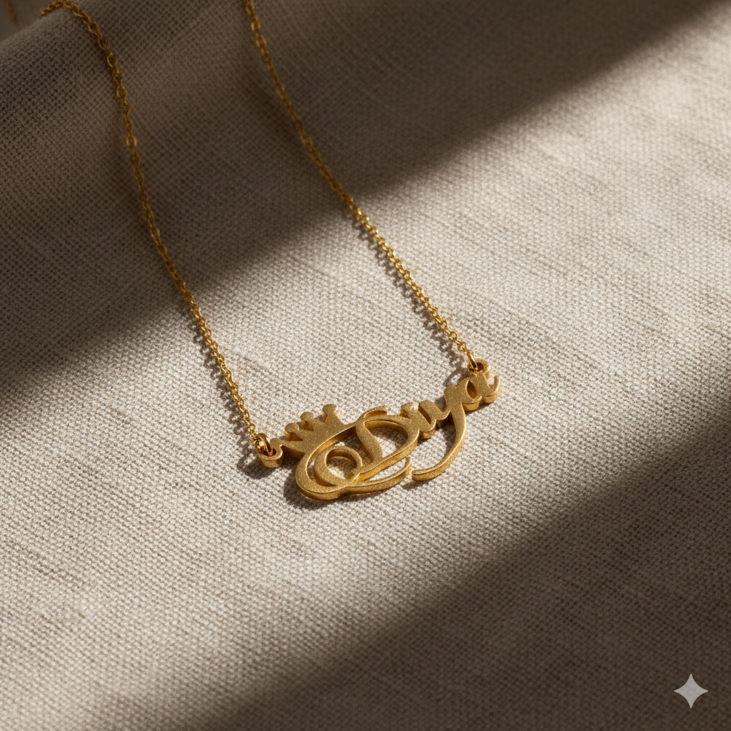 Charming Name Necklace With Crown
