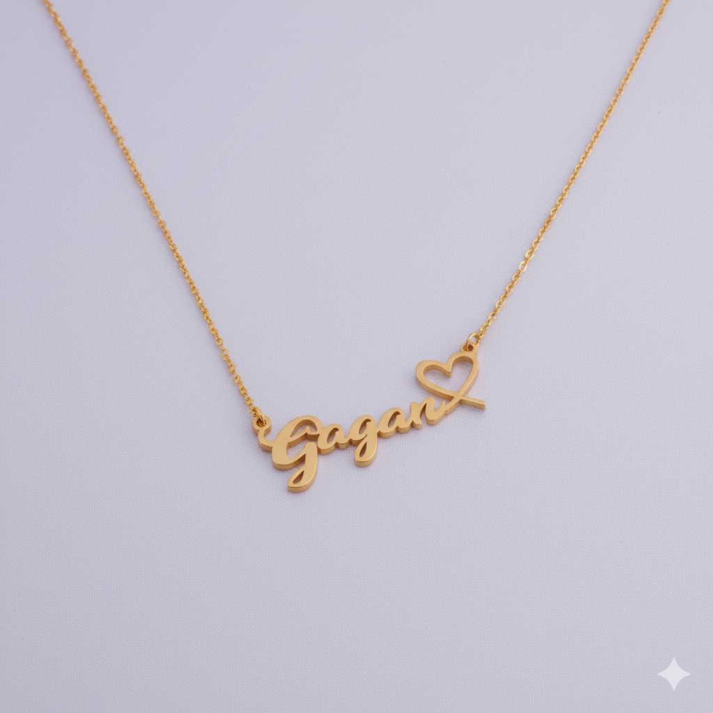 Personalized Name Pendant With Heart