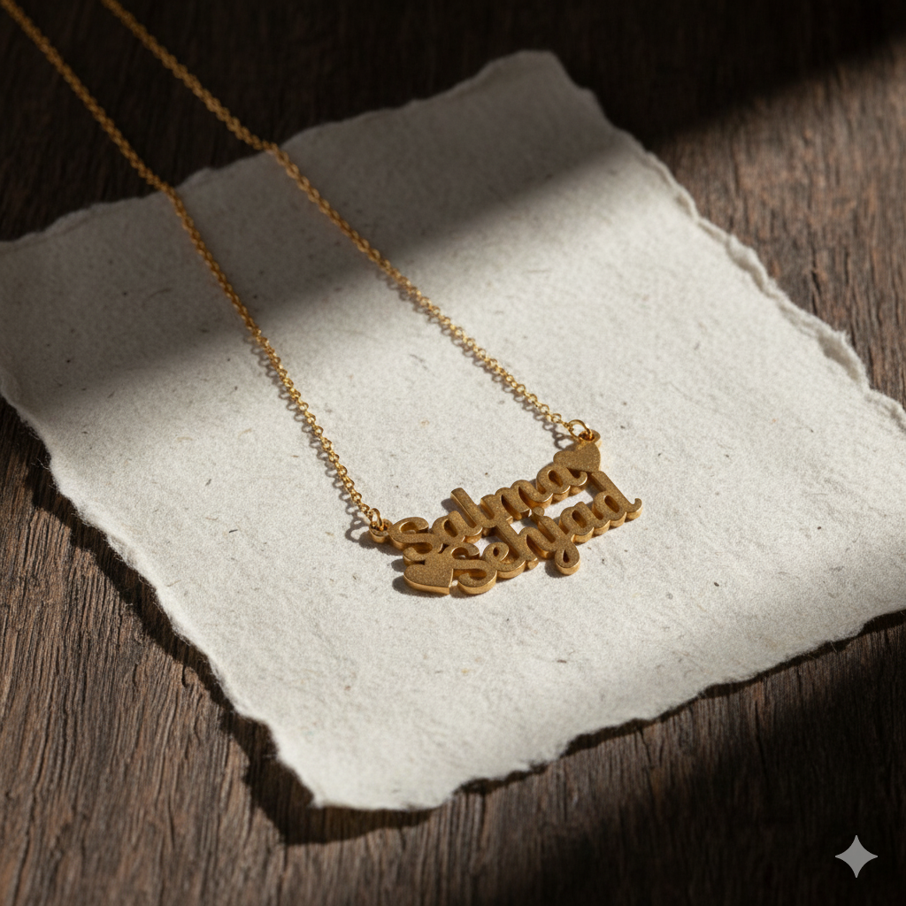 Glamorous Name Necklace With Heart