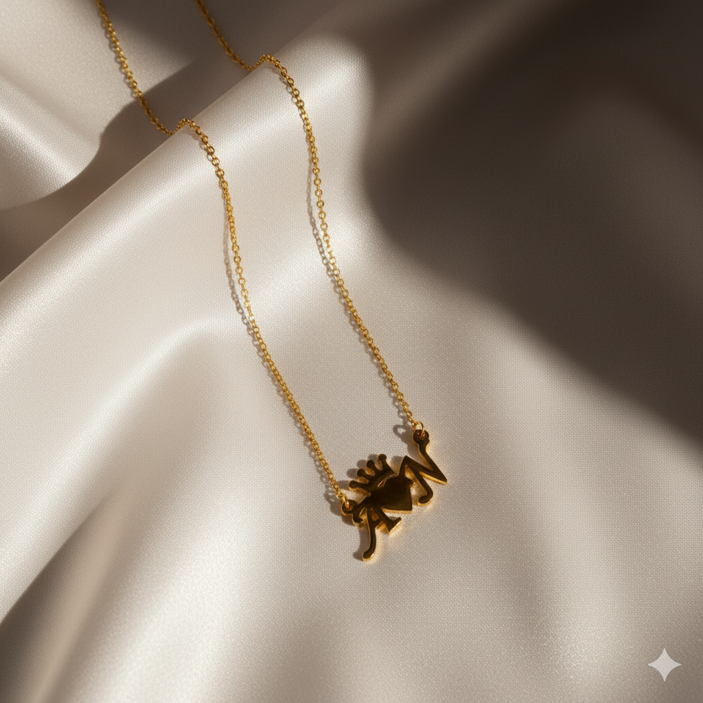 Prestigious Necklace With Couple's Initials With Heart And Crown.