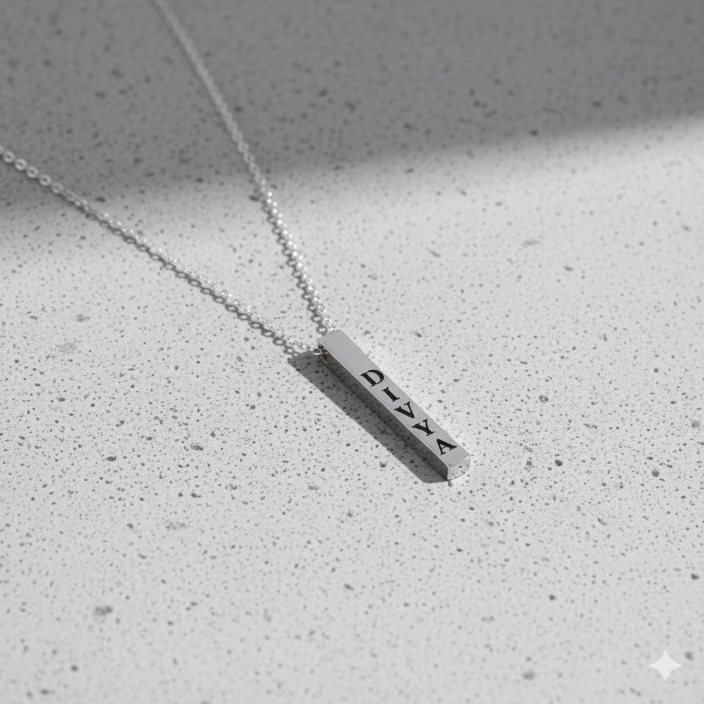Customized Silver Bar Pendant