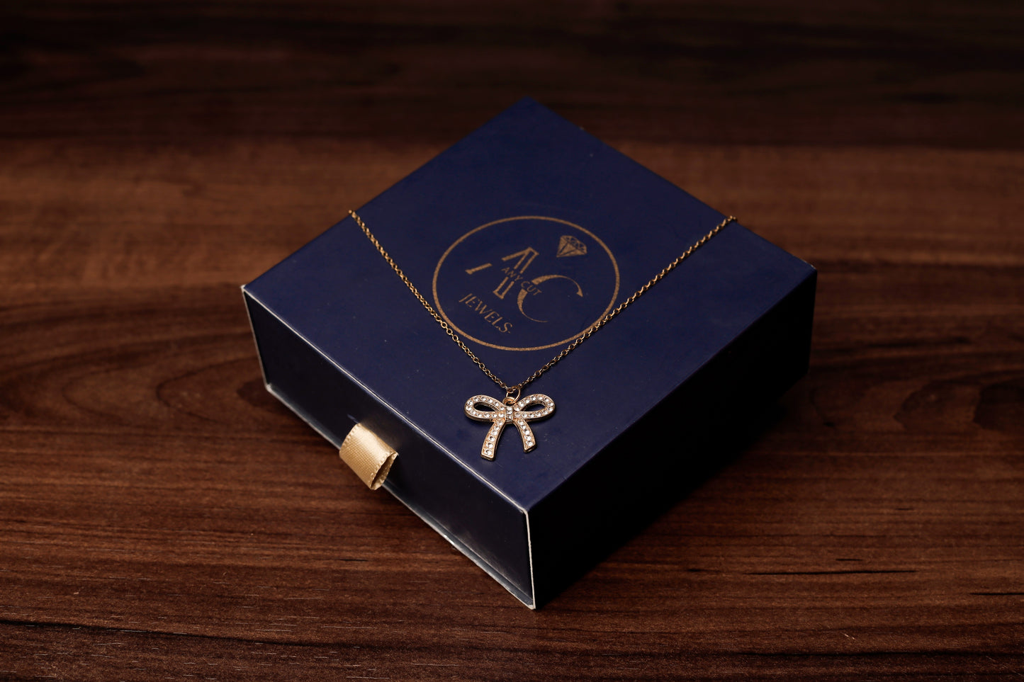 Golden Grace Bow Pendant Necklace