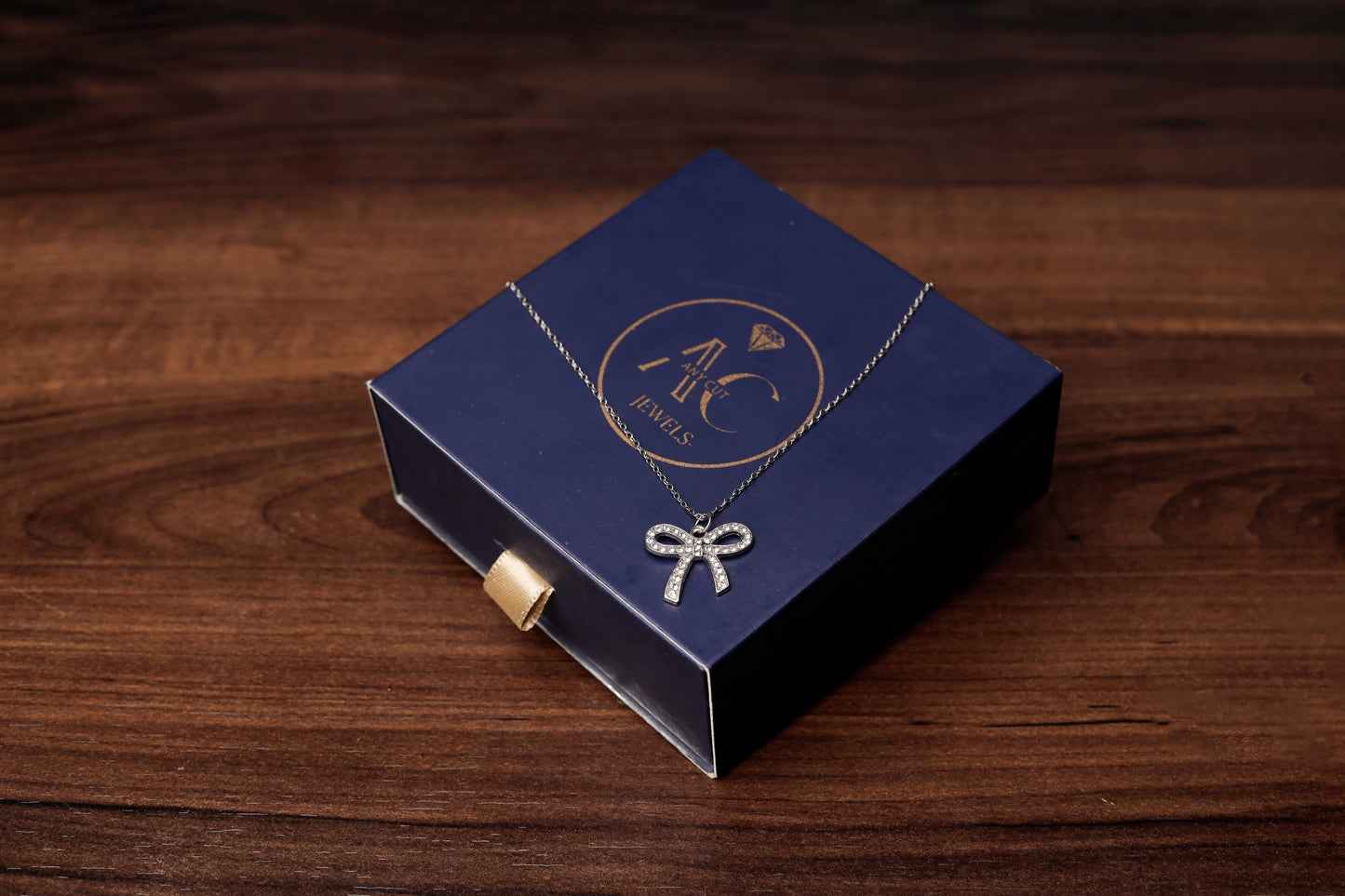 Silver Grace Bow Pendant Necklace