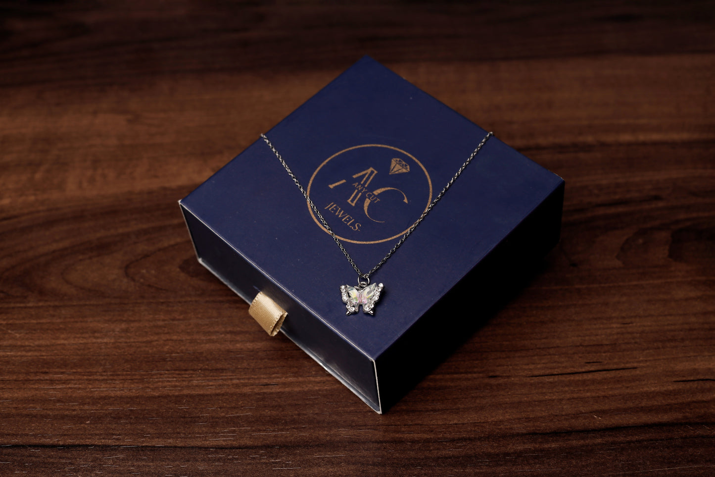 Ethereal Butterfly Crystal Pendant Necklace