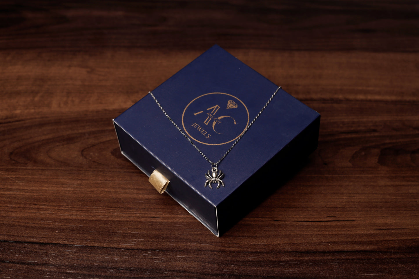 Midnight Web Spider Pendant Necklace