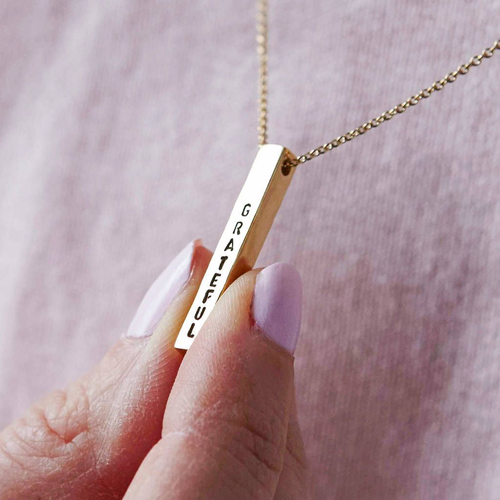 Customized Gold Bar Pendant