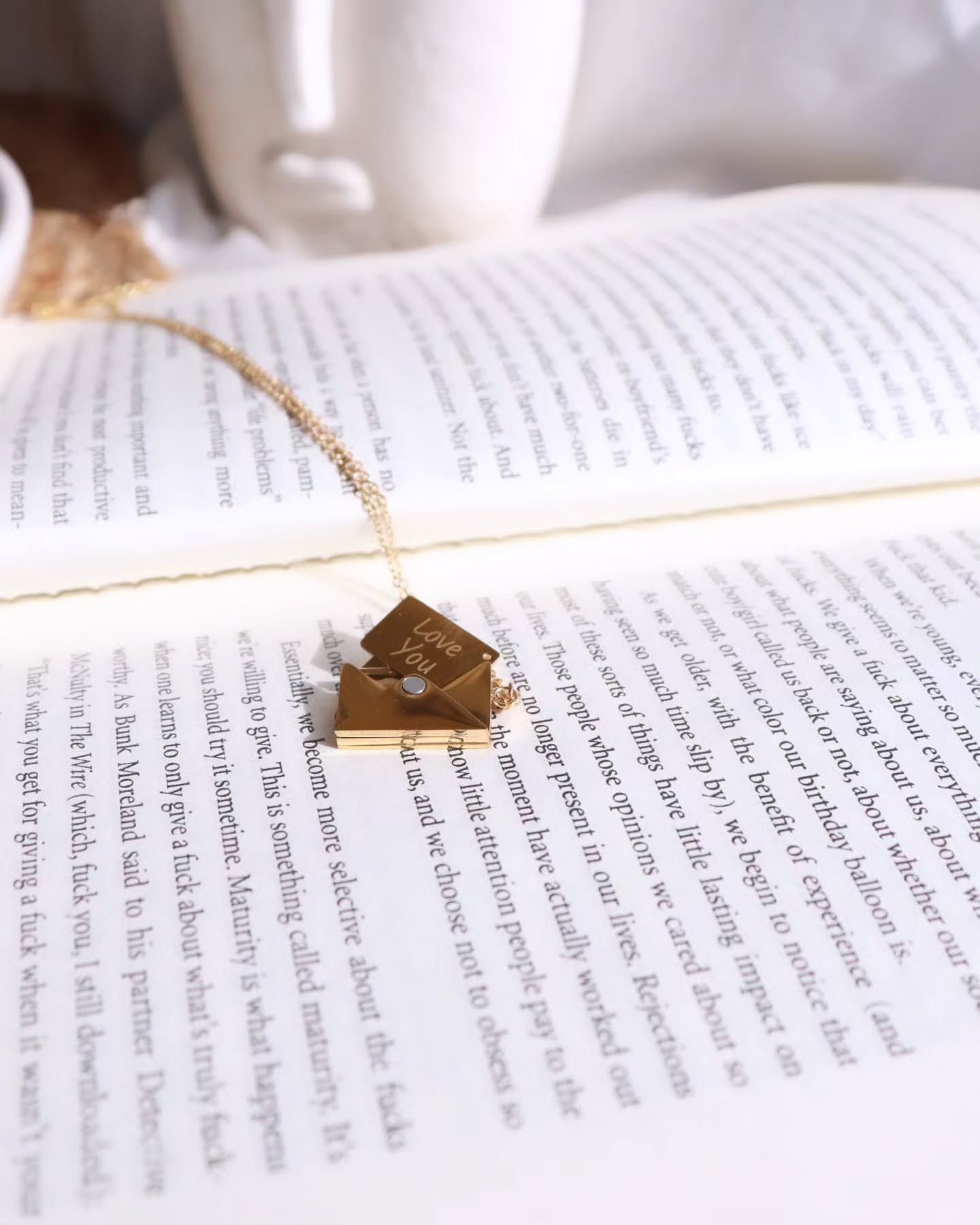 Personalized Gold Message Box Pendant Necklace