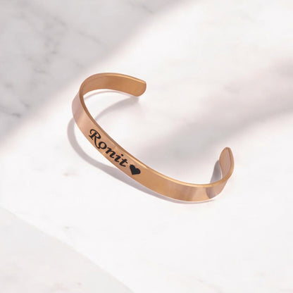 Customized Gold Sleek Hand Bracelet