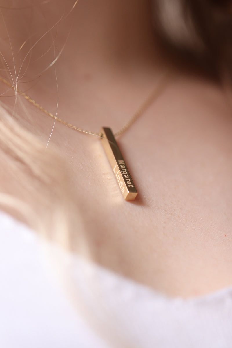 Customized Gold Bar Pendant