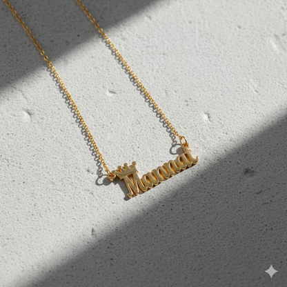 Customised Name Pendant With Crown