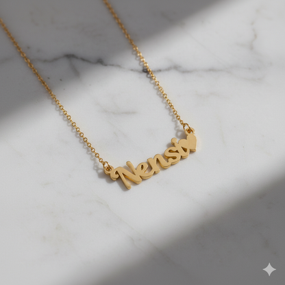Stylish Name Necklace With Heart Symbol