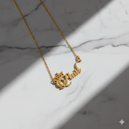 Customized Pendant With Name And Crown