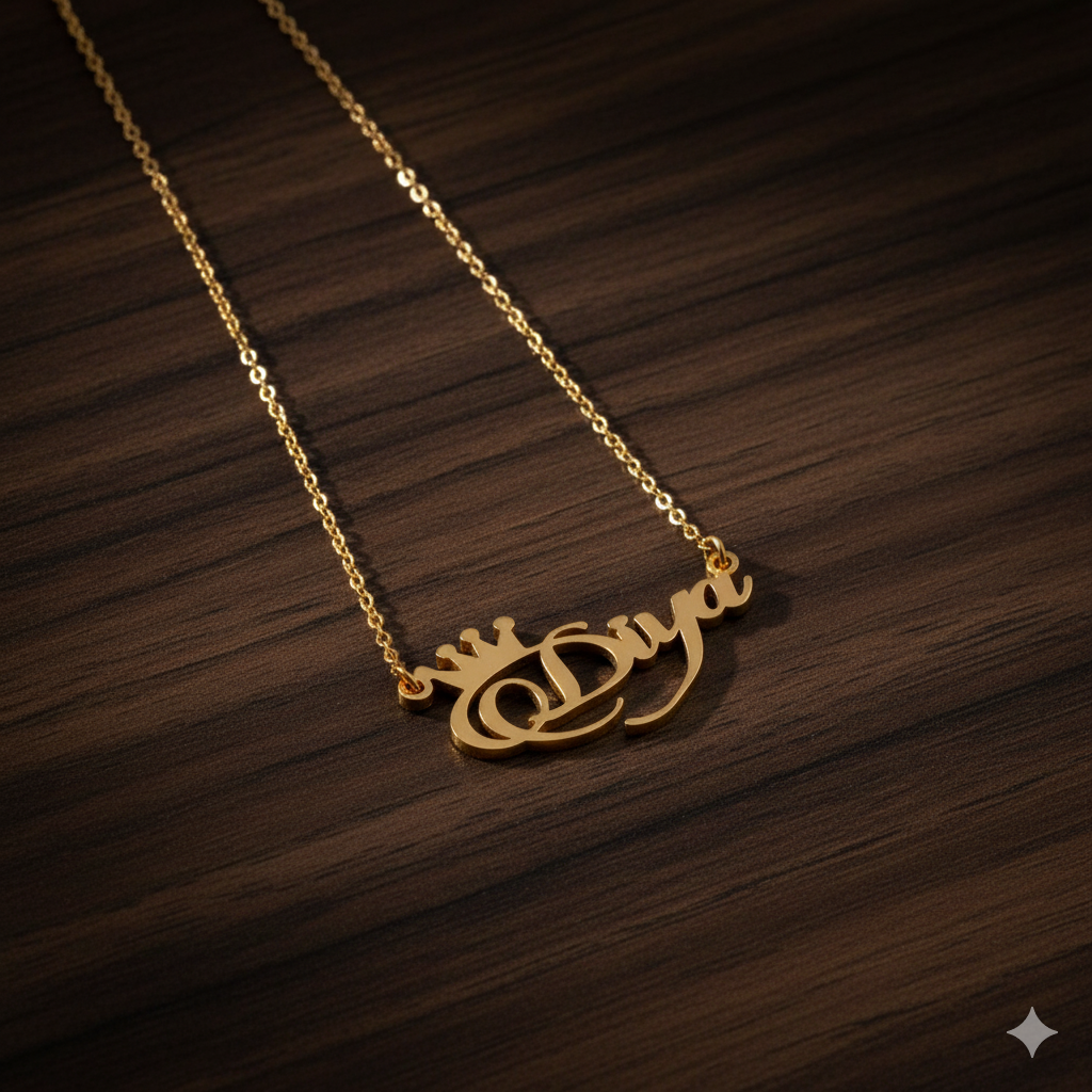 Charming Name Necklace With Crown