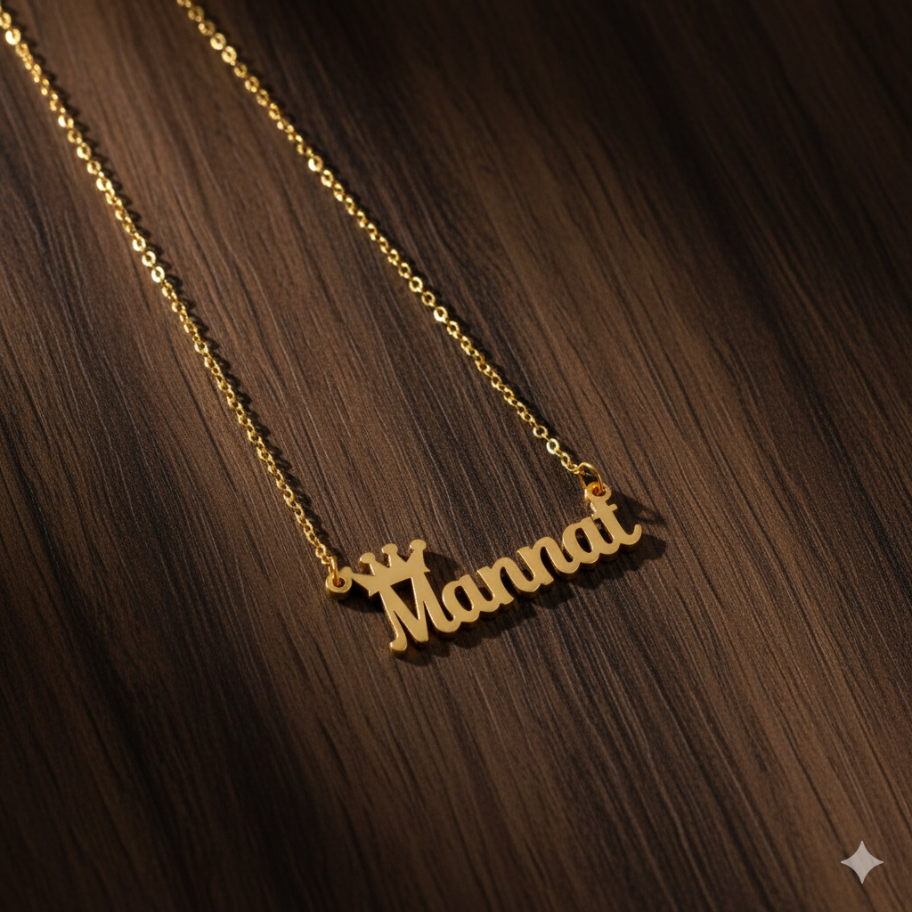 Customised Name Pendant With Crown