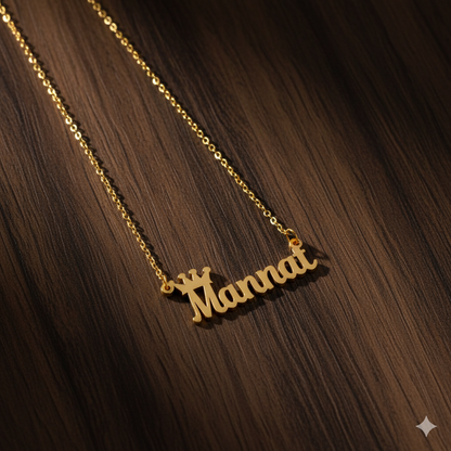 Customised Name Pendant With Crown