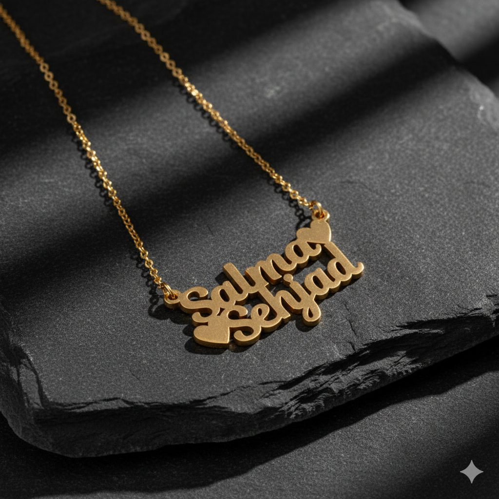 Glamorous Name Necklace With Heart