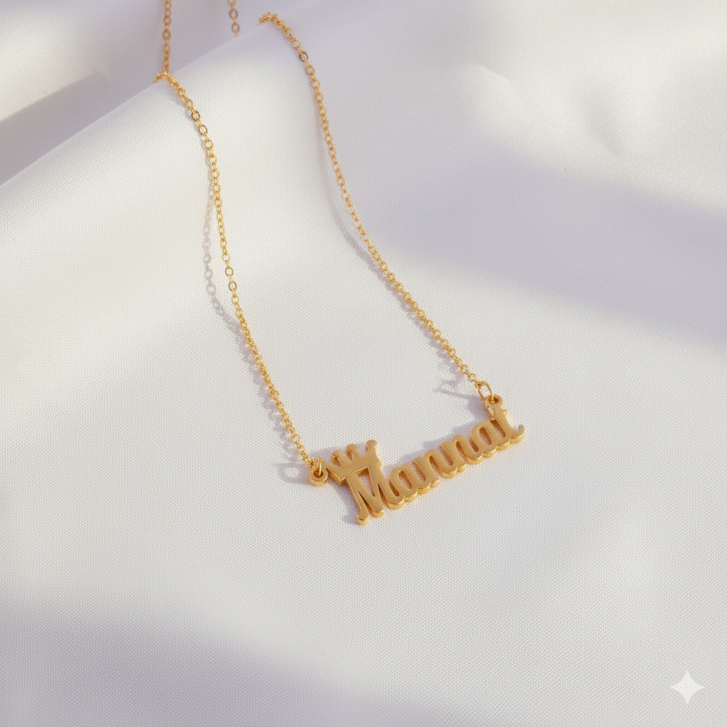 Customised Name Pendant With Crown