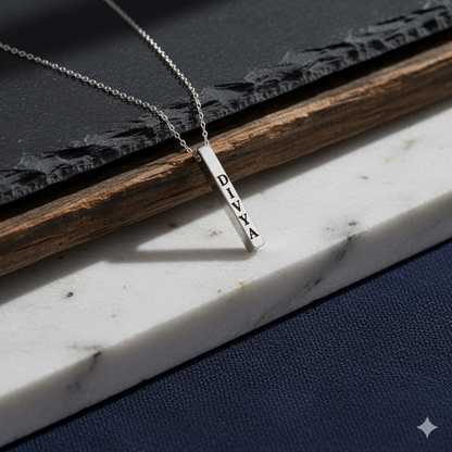 Customized Silver Bar Pendant