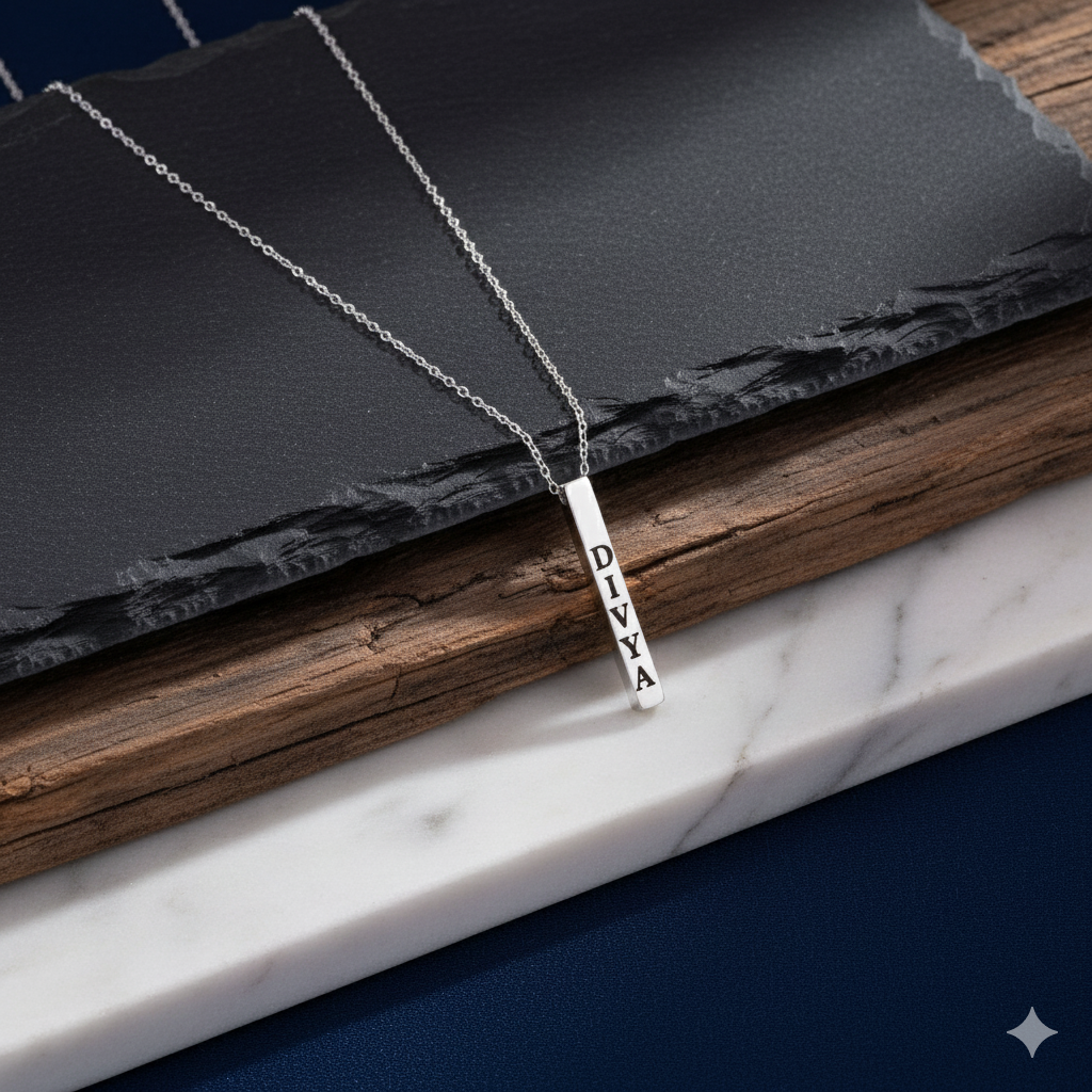 Customized Silver Bar Pendant