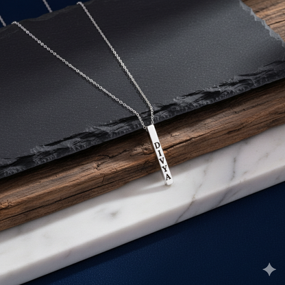 Customized Silver Bar Pendant