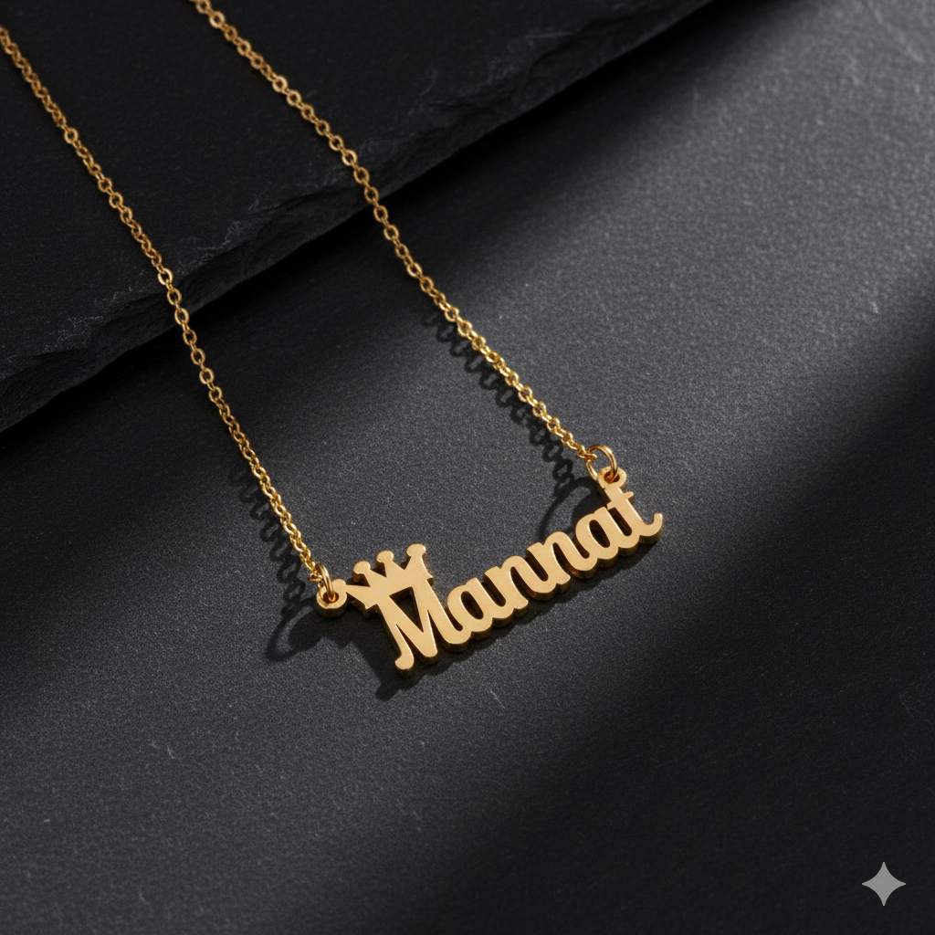 Customised Name Pendant With Crown