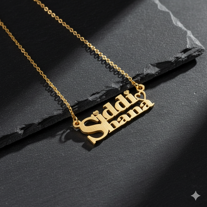 Sophisticated Dual Name Necklace With Heart