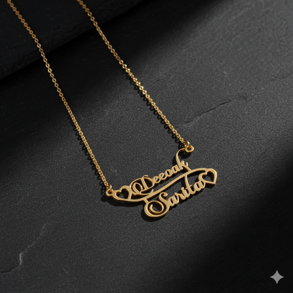 Lovely Double Connected Heart Necklace