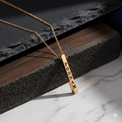 Customized Gold Bar Pendant