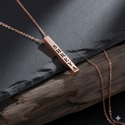 Customized Rose Gold Bar Pendant