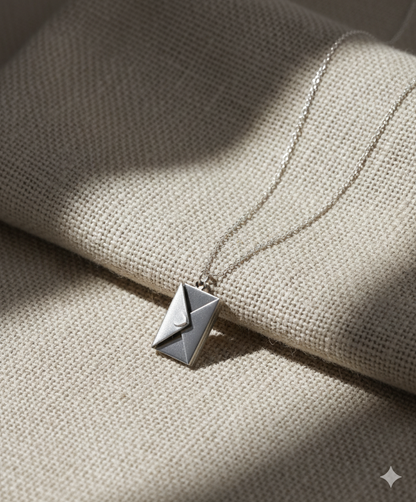 Personalized Silver Message Box Pendant Necklace