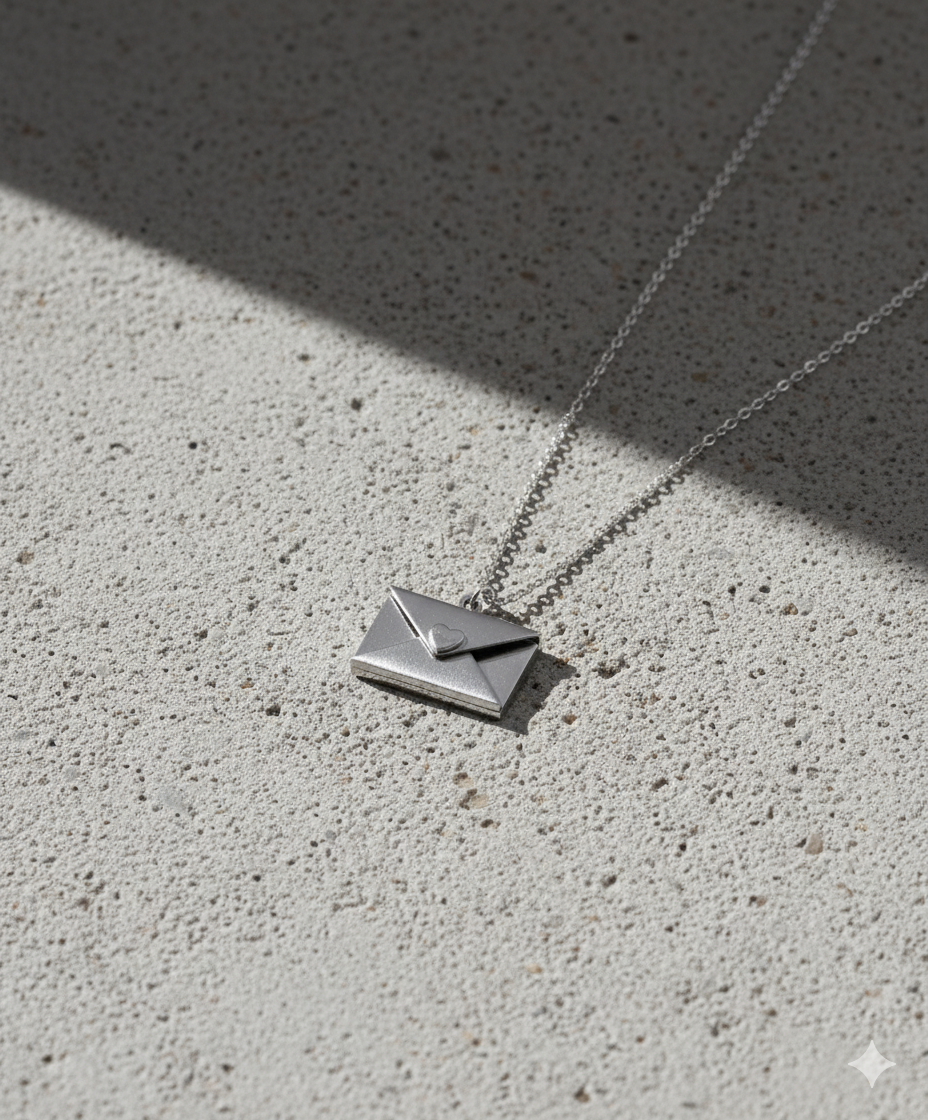 Personalized Silver Message Box Pendant Necklace