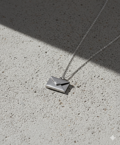 Personalized Silver Message Box Pendant Necklace