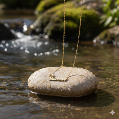 Cursive Name Necklace With Heart And Crown