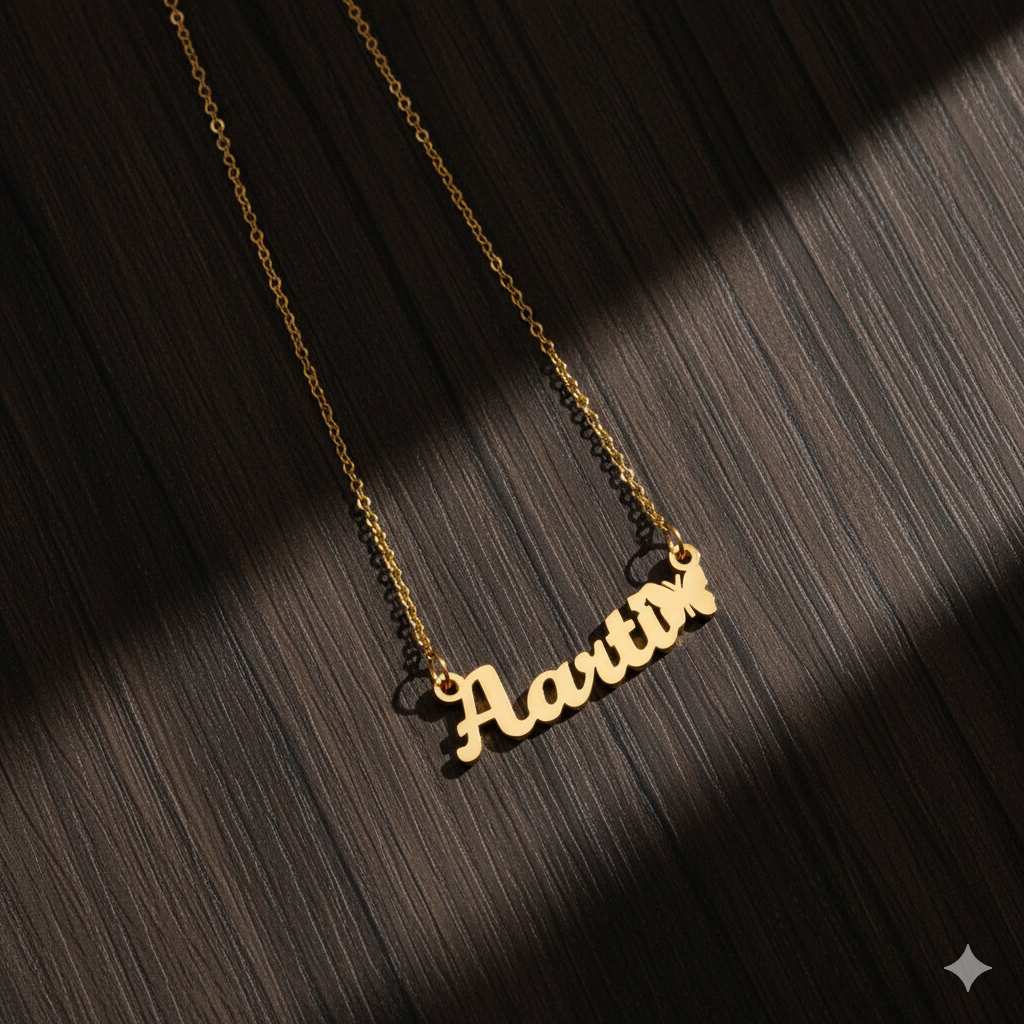 Elegant Name Pendant Necklace With Butterfly Charm
