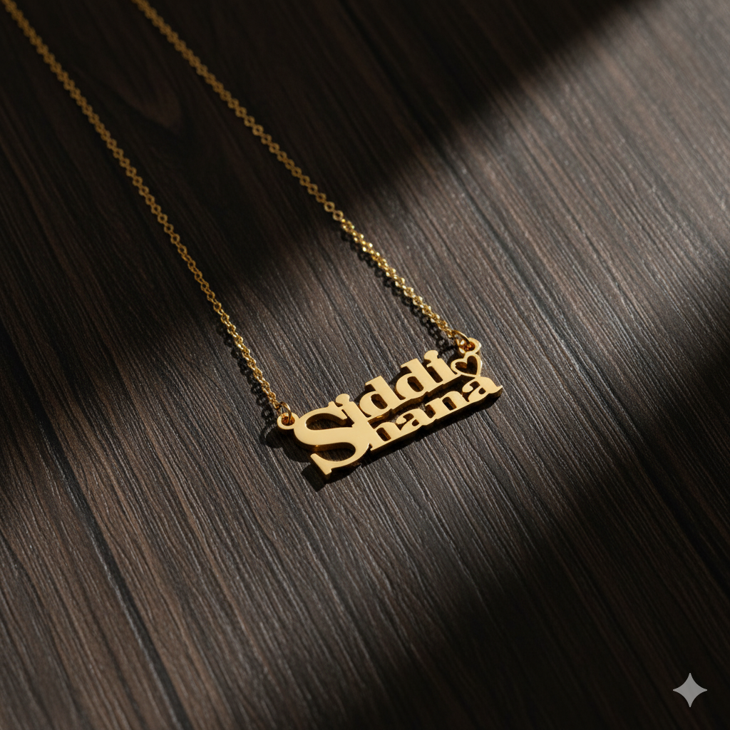 Sophisticated Dual Name Necklace With Heart