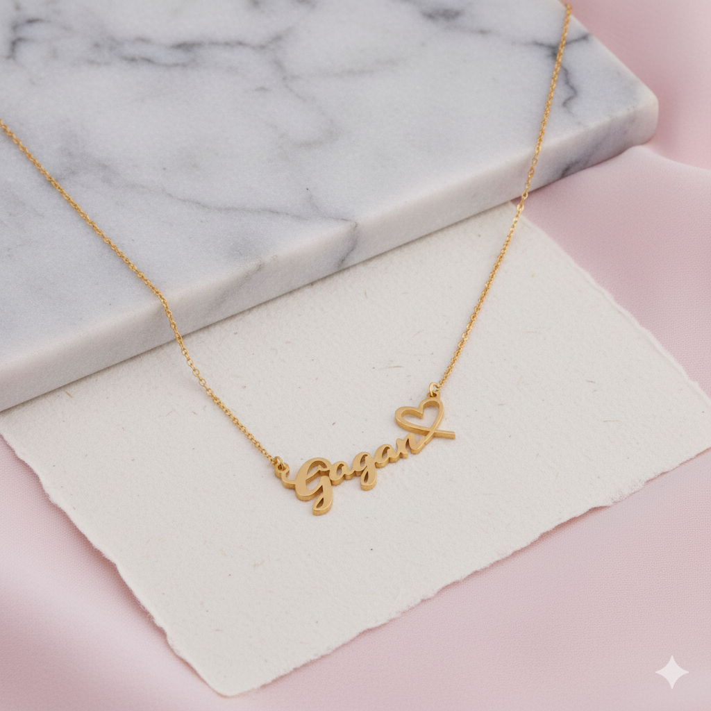 Personalized Name Pendant With Heart