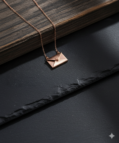 Personalized Rose Gold Message Box Pendant Necklace