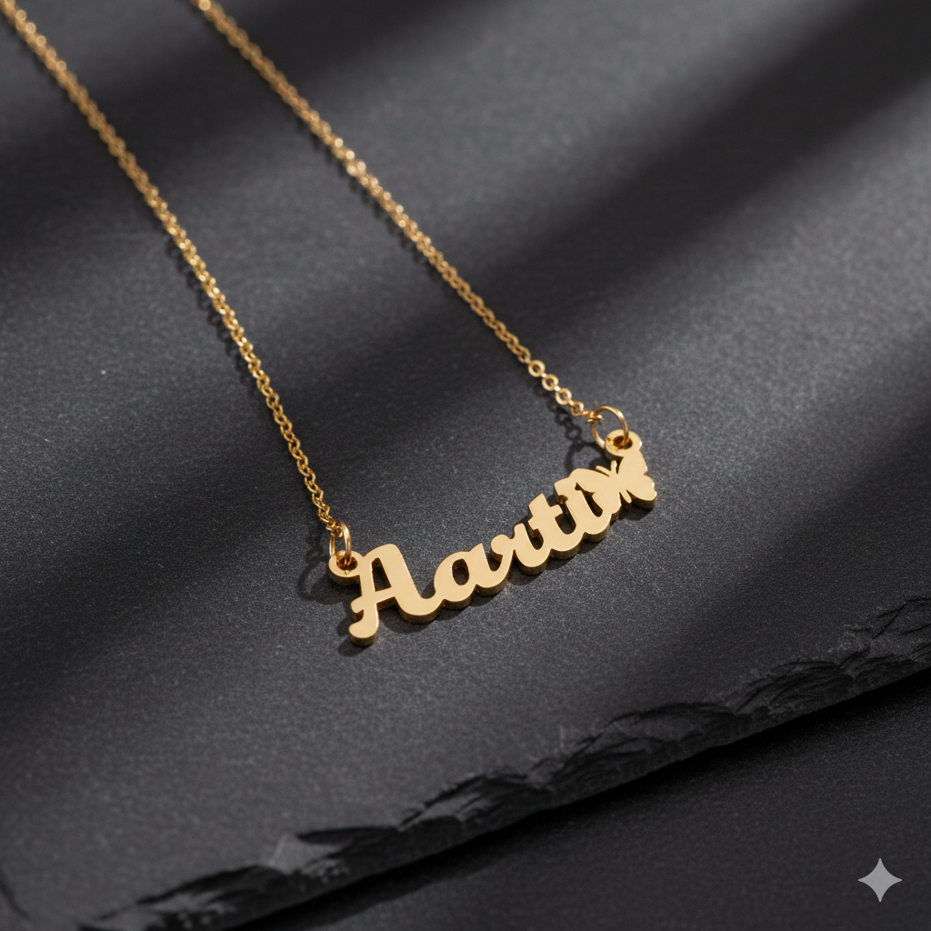 Elegant Name Pendant Necklace With Butterfly Charm
