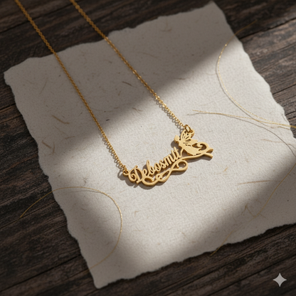 Stunning Necklace With Angel Charm