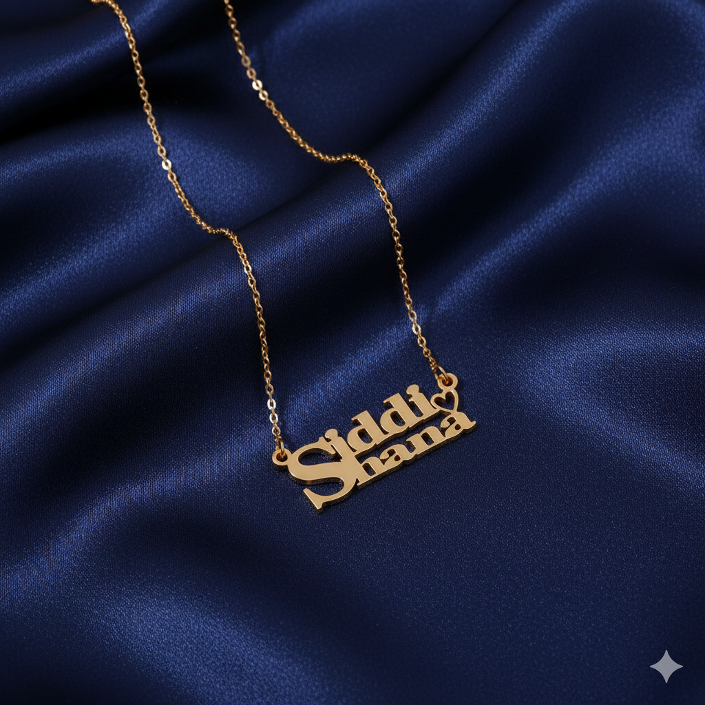 Sophisticated Dual Name Necklace With Heart