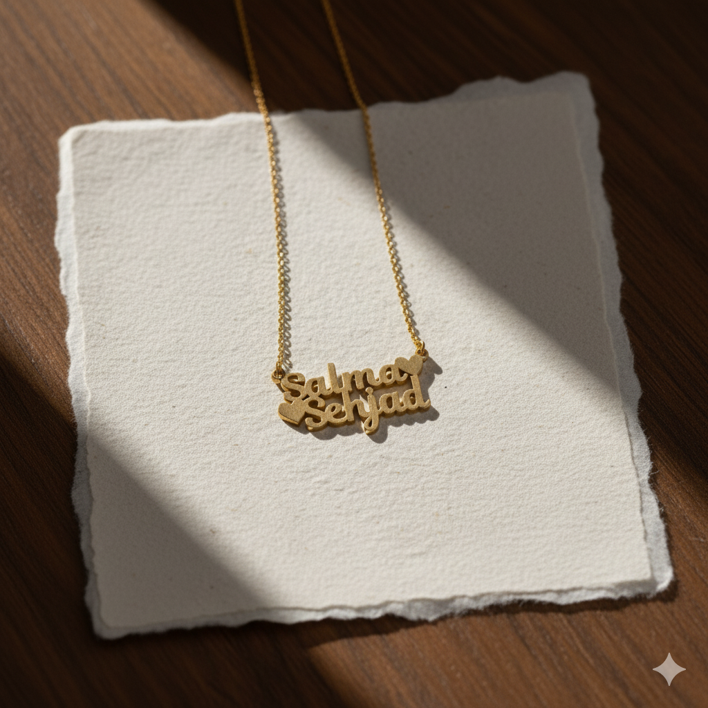 Glamorous Name Necklace With Heart