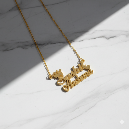 Regal Pendant Necklace With Royal Crown